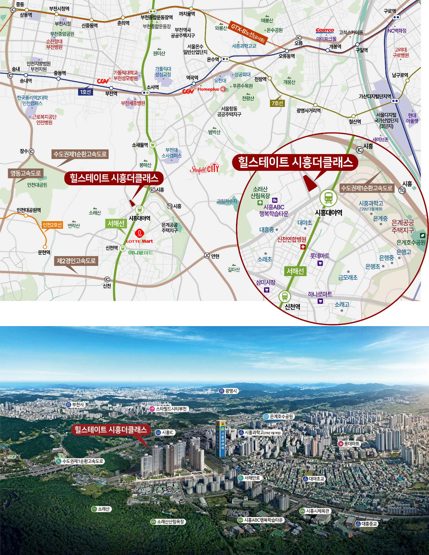 힐스테이트 시흥더클래스 입지환경 - 시흥대야역, 서해선, 수도권제1순환고속도로